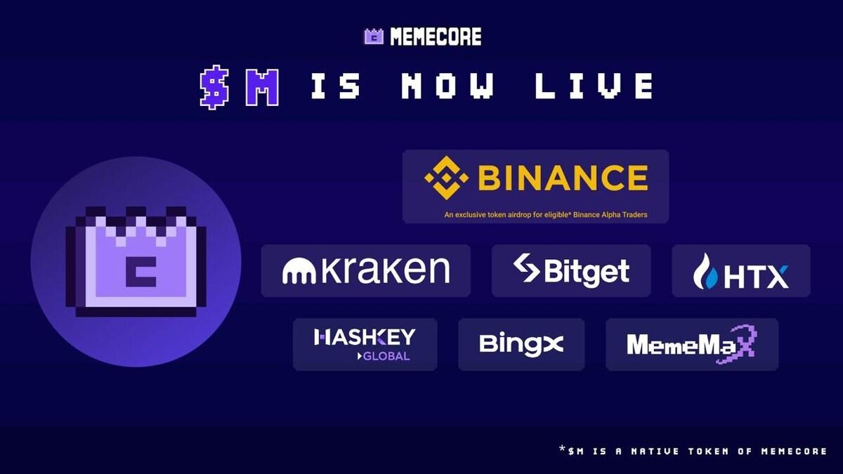 MemeCoreが主要中央集権取引所で$Mトークンを上場発表！