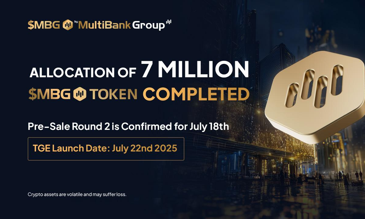 MultiBank Group、初回プレセールで700万$MBGトークンを1時間未満で完売！