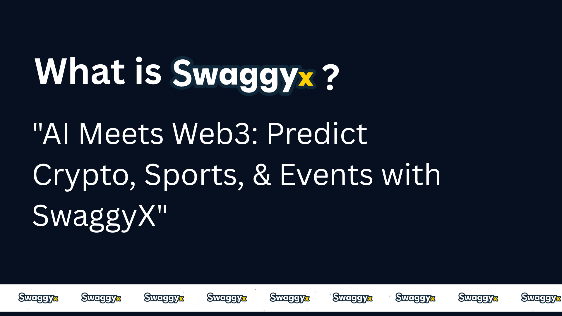 SwaggyX.comが初のAI搭載Web3予測プラットフォームを発表！暗号通貨・スポーツ・世界イベント対応