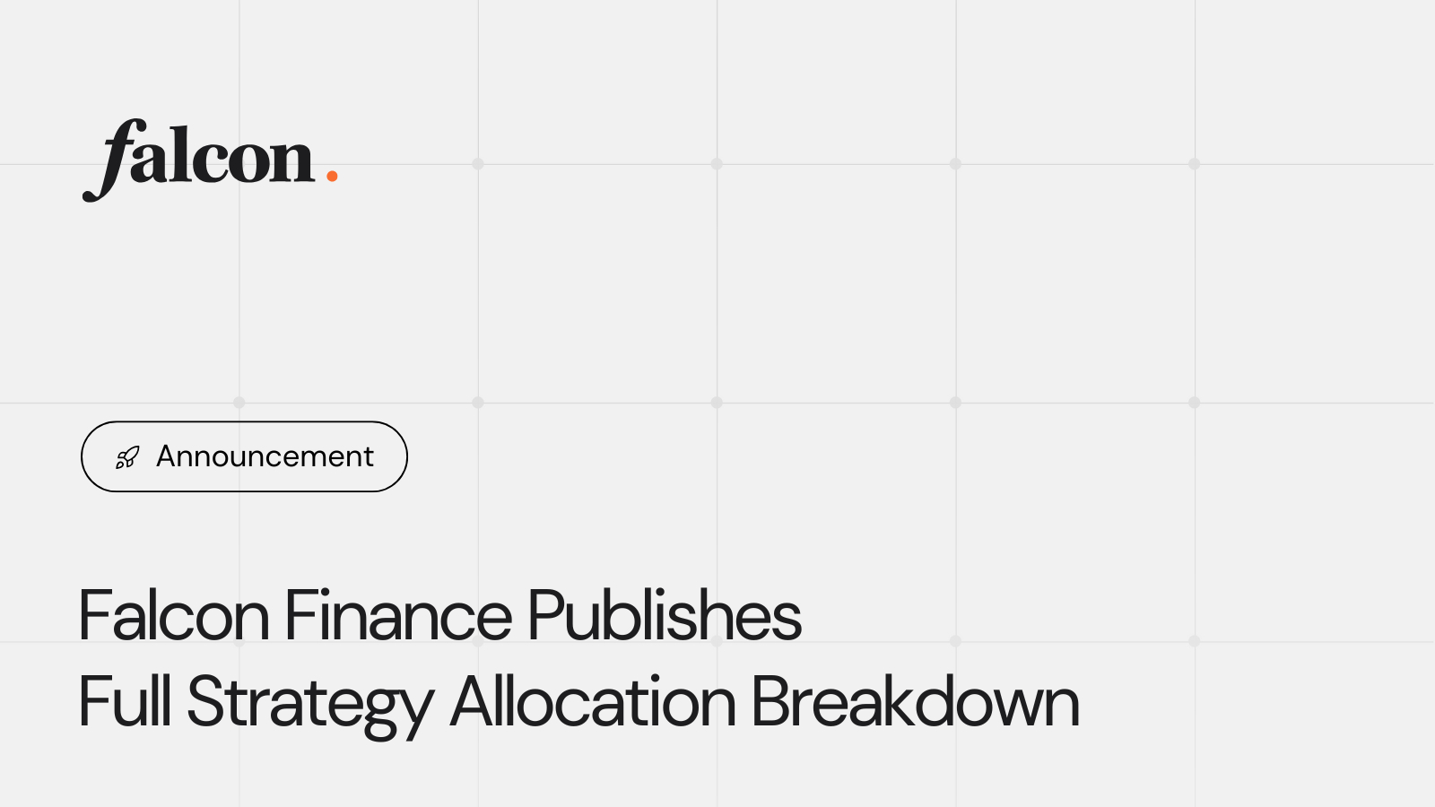 Falcon Finance、利回り戦略の配分内訳を公開【透明性向上】