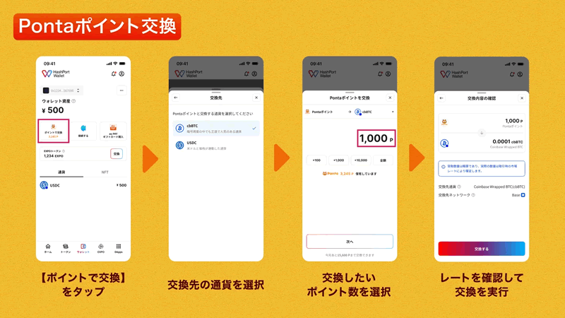 HashPort Walletにau IDを登録する方法