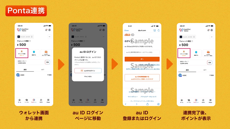 HashPort Walletで暗号資産を使ってau PAYギフトカードを購入する方法(USDC/cbBTC → au PAY ギフトカード)